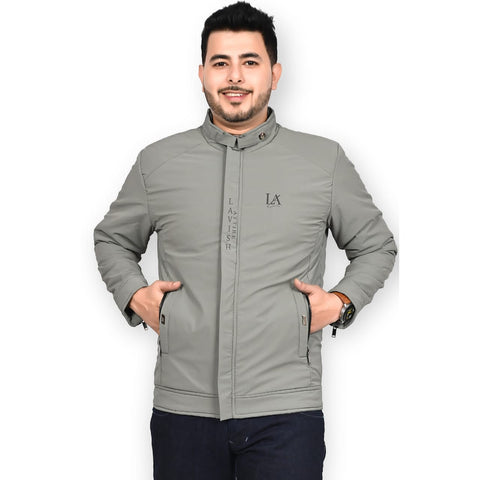 Lavish Attire Men’s High-Neck Premium Casual Jacket – Grey