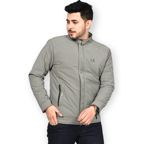 Lavish Attire Men’s High-Neck Premium Casual Jacket – Grey