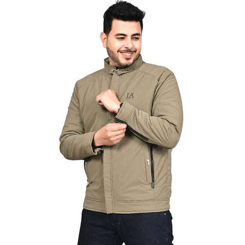 Lavish Attire Men’s High-Neck Premium Casual Jacket – Olive Khaki