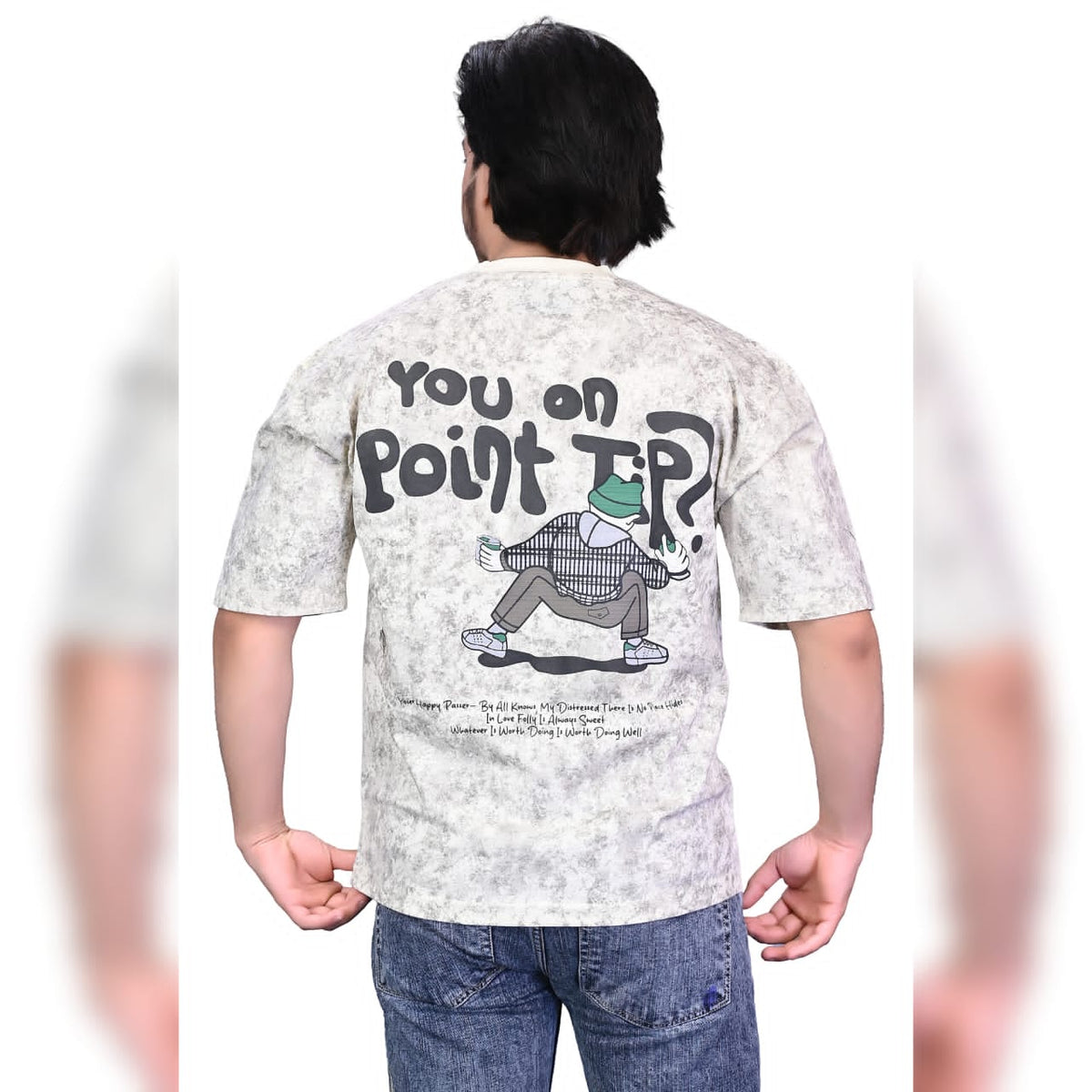 Lavish Attire Back Graphic Stone Wash T-Shirt