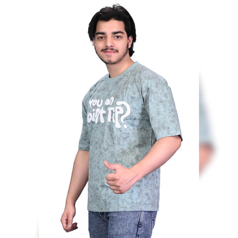 Lavish Attire Men’s Stone Wash Graphic T-Shirt – Ice Blue