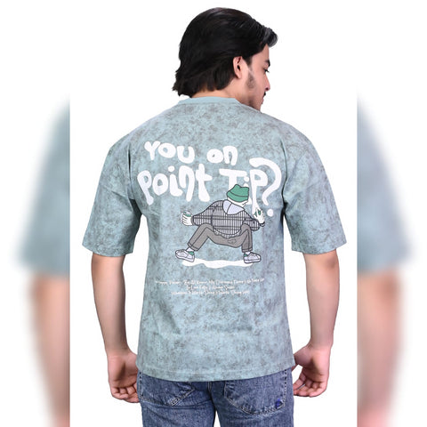 Lavish Attire Men’s Stone Wash Graphic T-Shirt – Ice Blue