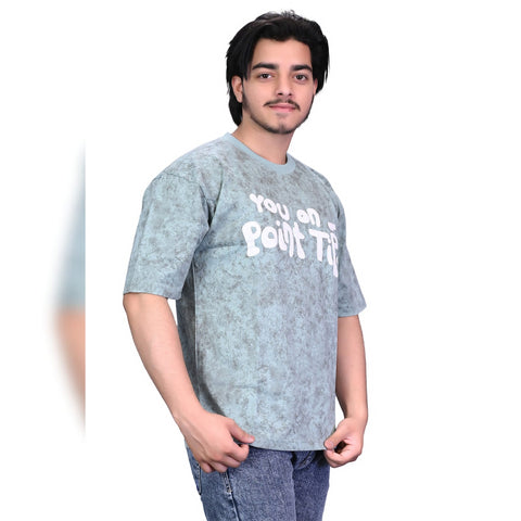 Lavish Attire Men’s Stone Wash Graphic T-Shirt – Ice Blue