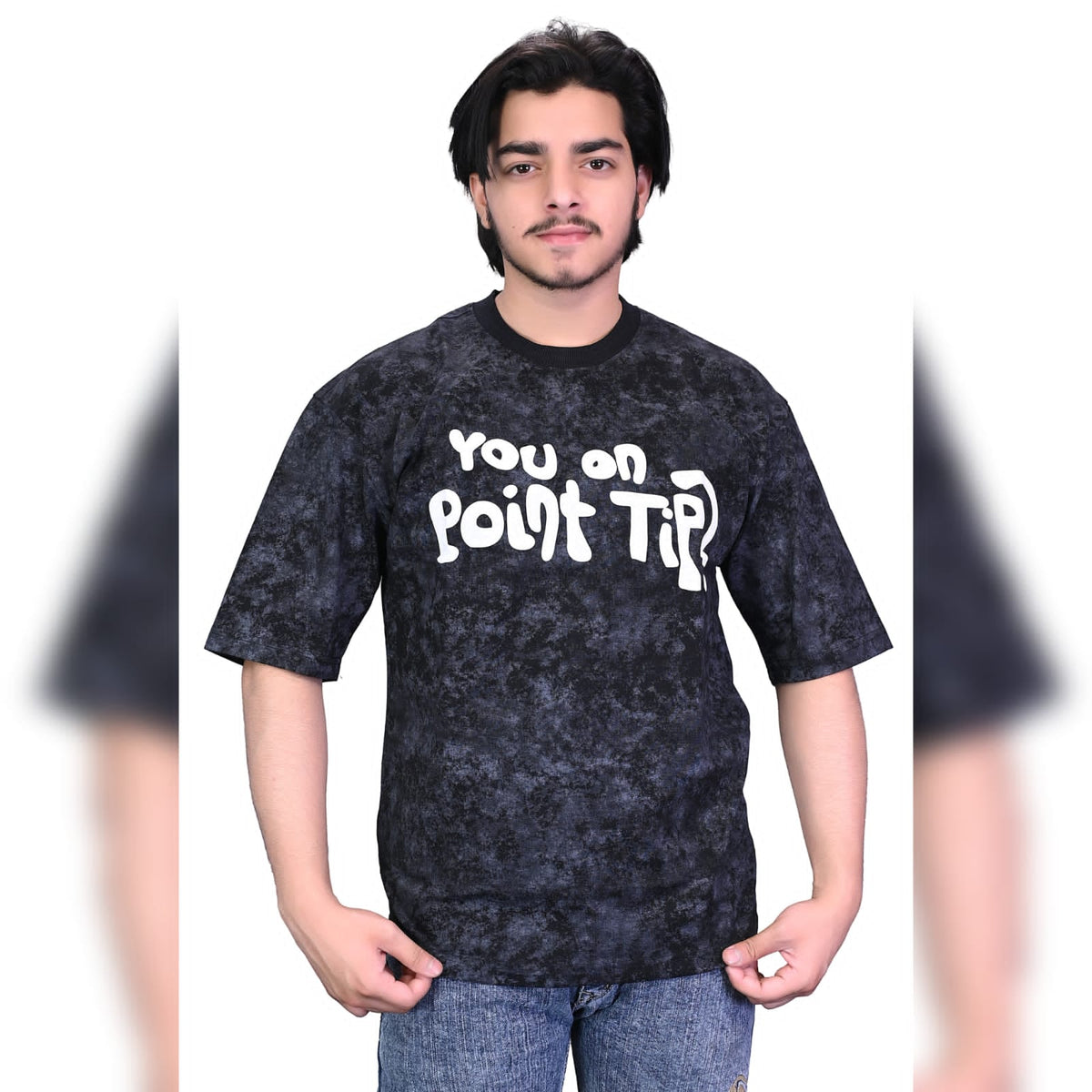 Lavish Attire Men’s Stone Wash Graphic T-Shirt – Midnight Black